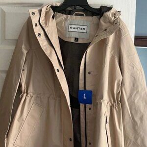 Womens Cream Quilted Hooded Jacket